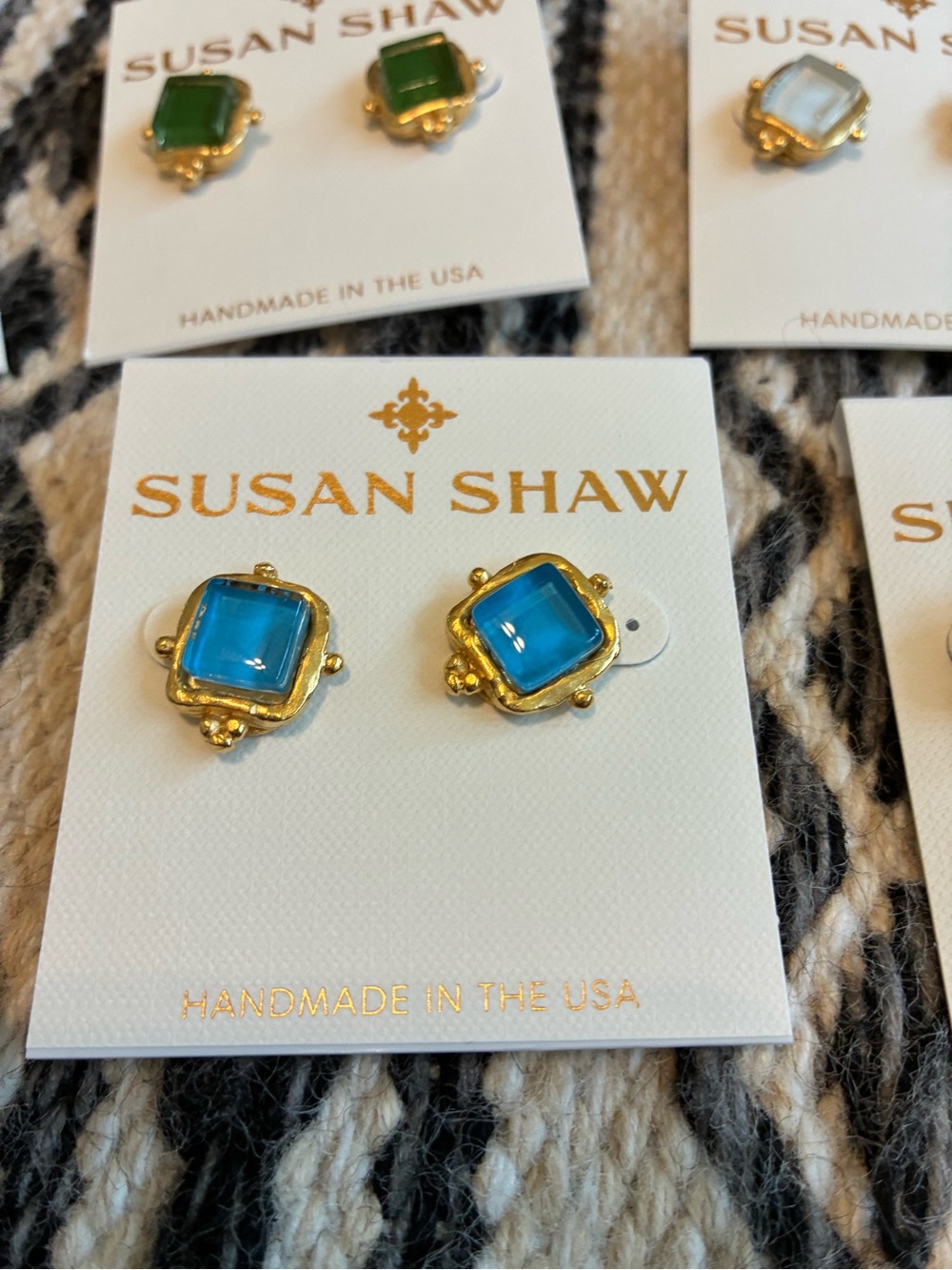 Susan Shaw Charlotte Stud Earrings!! Choose your color - Picture 2 of 8
